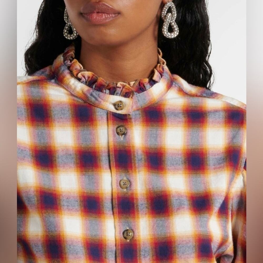 Isabel Marant Etoile Jancis Checked Cotton Shirt Blouse Size 36(S) - Picture 3 of 11